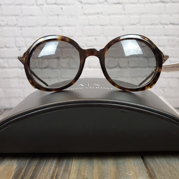 Giorgio Armani 48mm Round Sunglasses Havana NWT - Picture 6 of 12